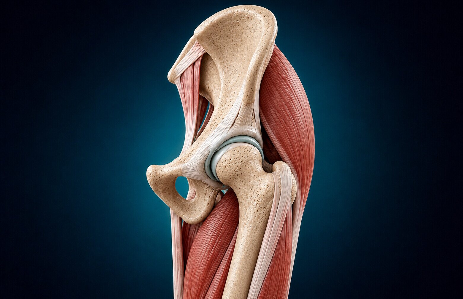 Ilustrim anatomik 3D i artikulacionit të ijës dhe legenit.