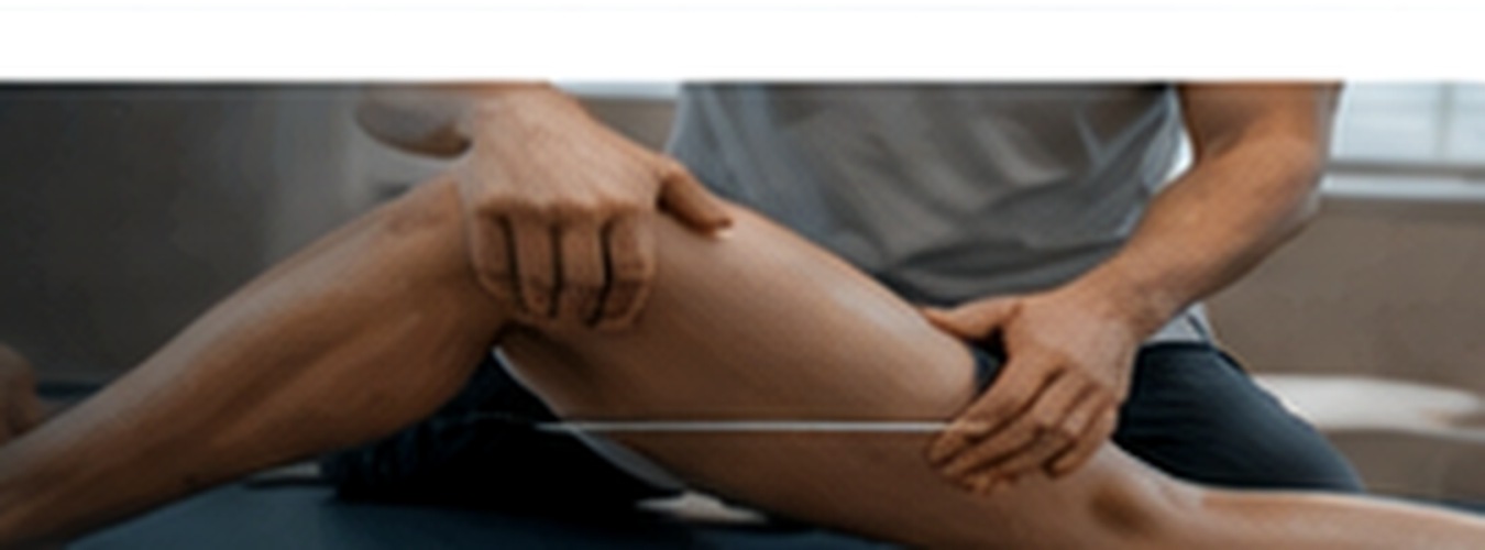Illustrative image of a hands-on knee examination.